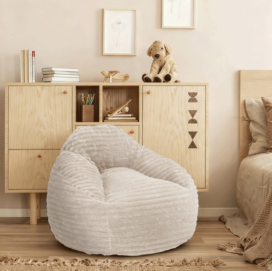 Bean Bag Chair For Adults, Foam Filled Furniture With Soft Removable Cover