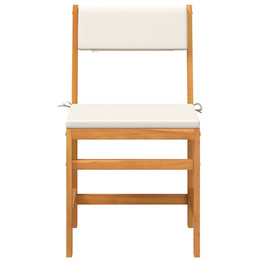 3-piece balcony furniture set with cushions, solid acacia wood