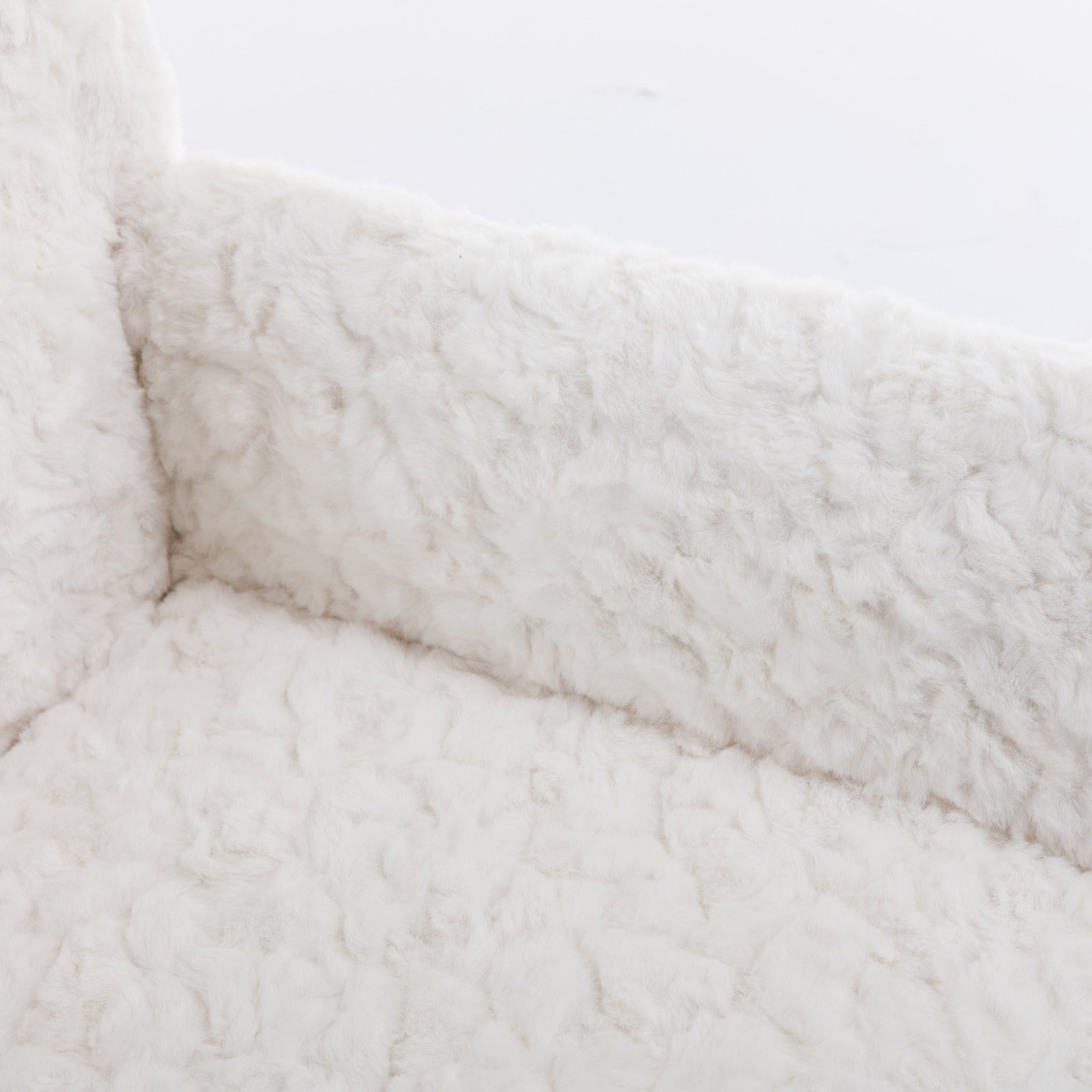 A&A Furniture Rabbit Hair Office Chair With Golden Base, Adjustable