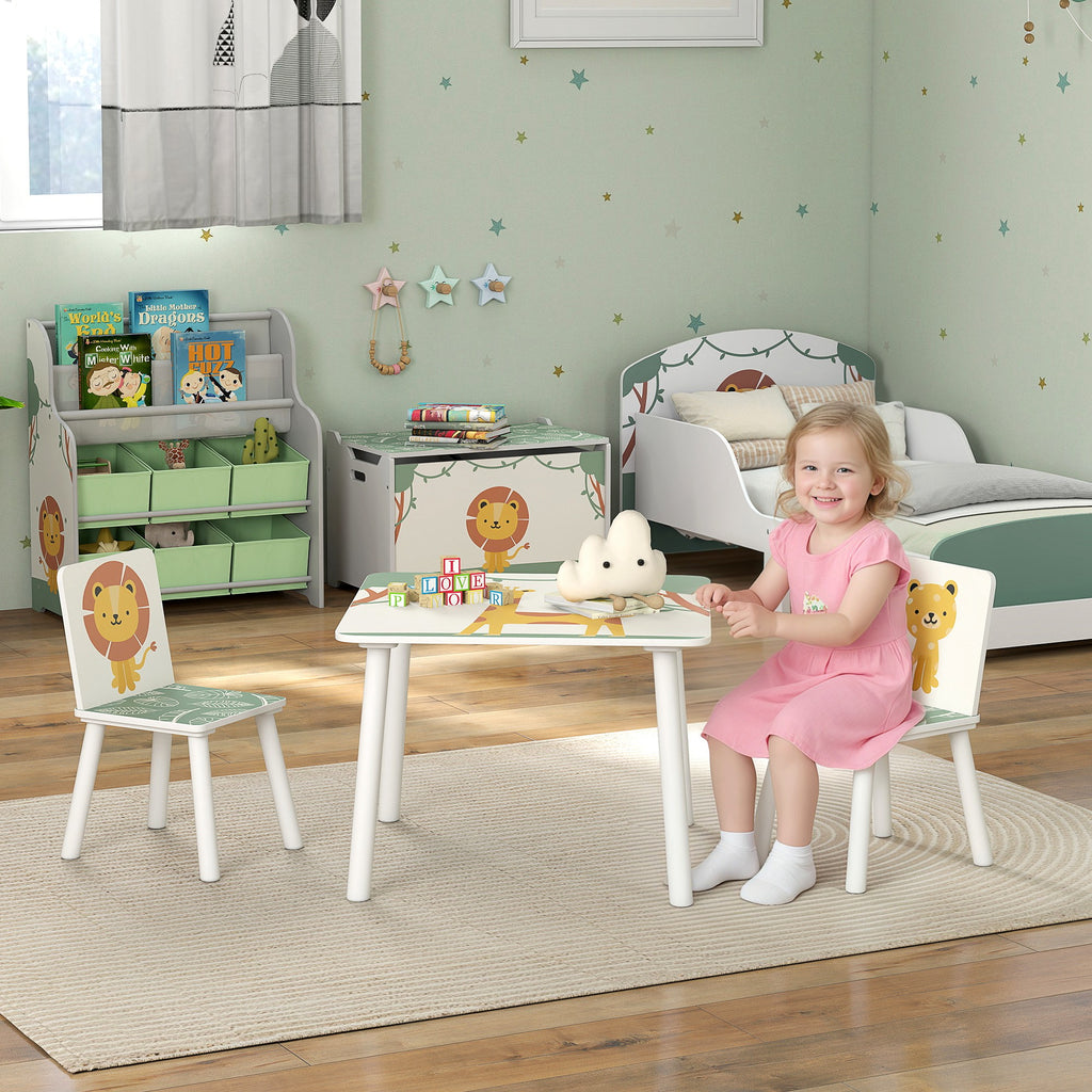 3-Piece Kids Toddler Table and Chair Set Furniture for Boys and Girls Aged 3-8