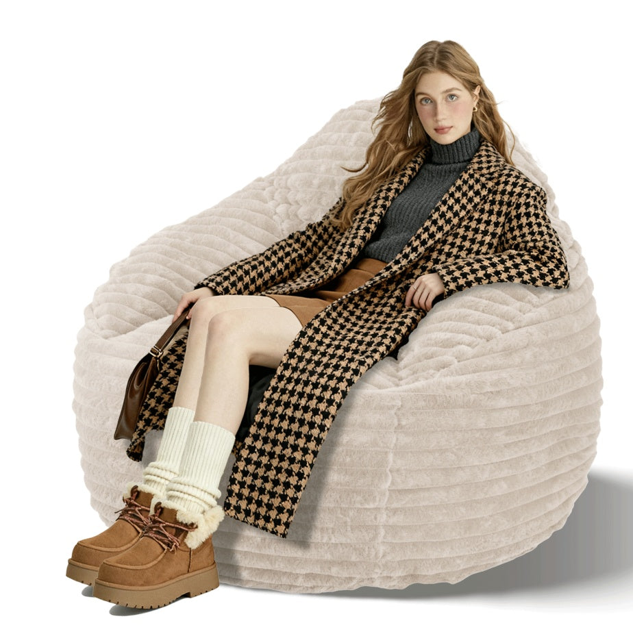 Bean Bag Chair For Adults, Foam Filled Furniture With Soft Removable Cover