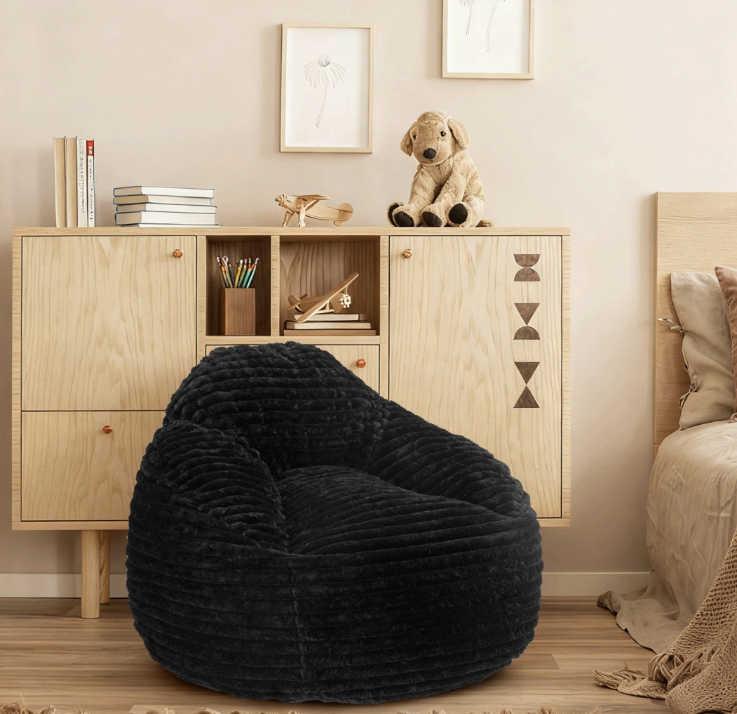 Bean Bag Chair For Adults, Foam Filled Furniture With Soft Removable Cover